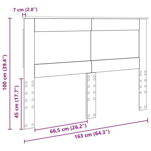 Облегалка за глава Циментено сиво 160 cm Инженерно дърво