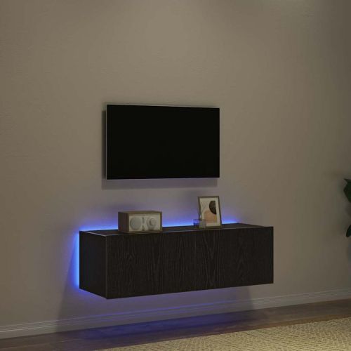 TV стенен шкаф 2 pcs Черния дъб 100 x 35 x 31 cm