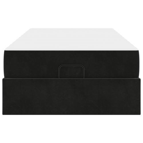 Рамка за легло с матрак с матрак 2 pcs Черно Кадифе