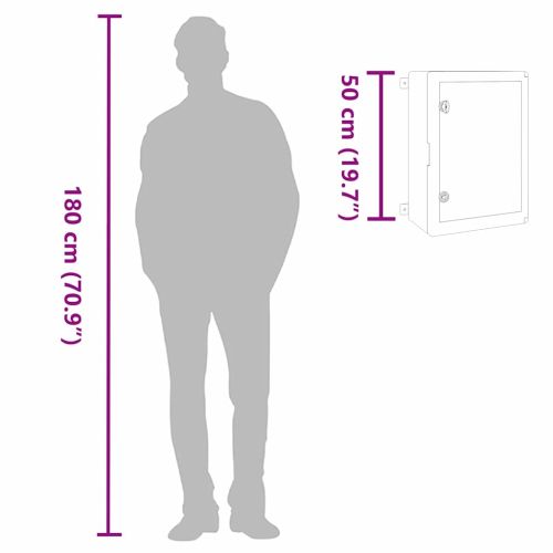 Контролен шкаф Сив 40 x 17,5 x 50 см ABS пластмаса