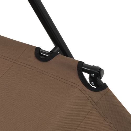 Сгъваеми шезлонги с подложки за крака, 2 бр, стомана, кафяви