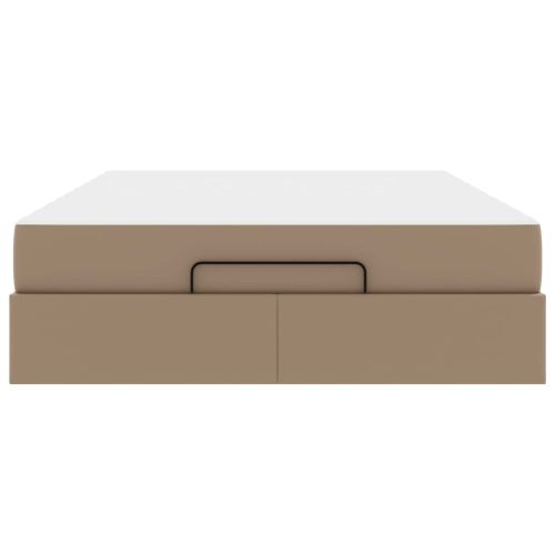 Рамка за легло с матрак с матрак 2 pcs Кафеникаво ПВЦ
