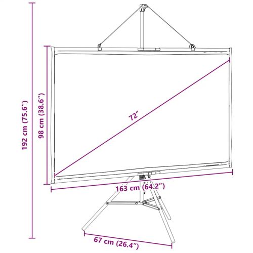 Проекционен екран със статив 72 инча 16:9