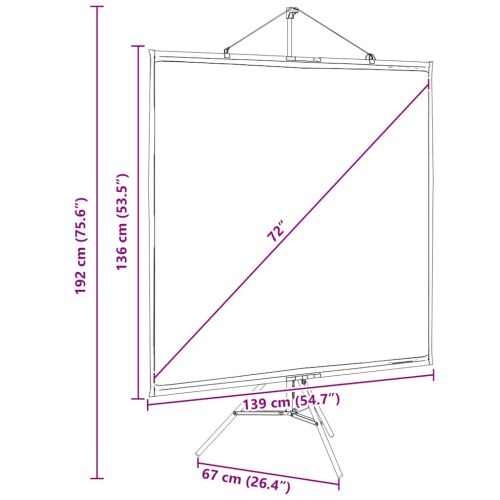 Проекционен екран със статив 72 инча 1:1