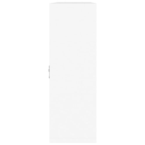 Стенен витринен рафт с 8 отделения бял гланц