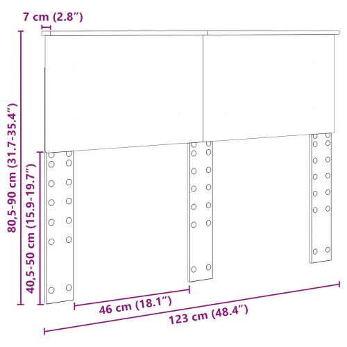 Облегалка за глава с таблото Бяло 120 cm Инженерно дърво