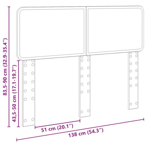 Облегалка за глава с таблото Сонома дъб 135 cm Инженерно дърво