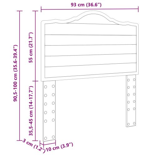 Облегалка за глава с таблото Бяло 90 cm Инженерно дърво
