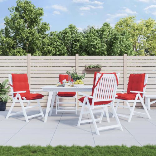 Възглавници за стол с ниска облегалка 4 бр червен Оксфорд плат