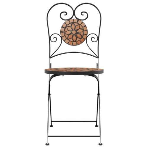 Бистро столове, сгъваеми, 2 бр, теракота, керамика