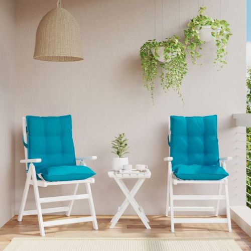 Възглавници за столове с ниска облегалка 2 бр светлосин Оксфорд