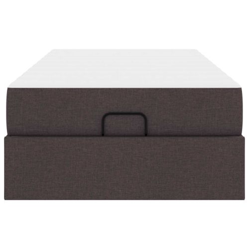 Рамка за легло с матрак с матрак 2 pcs Кафеникаво текстил