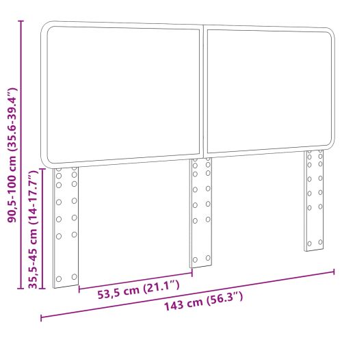 Облегалка за глава с таблото Дъб 140 cm Инженерно дърво