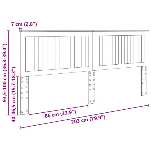 Облегалка за глава с таблото Дъб 200 cm Инженерно дърво
