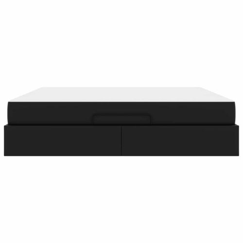 Рамка за легло с матрак с матрак 2 pcs Черно ПВЦ