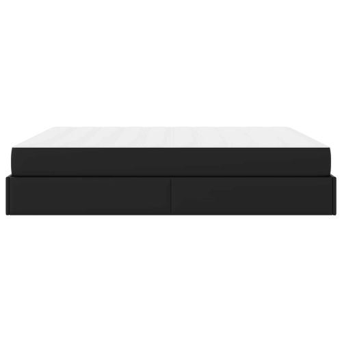 Рамка за легло с матрак с матрак 2 pcs Черно ПВЦ