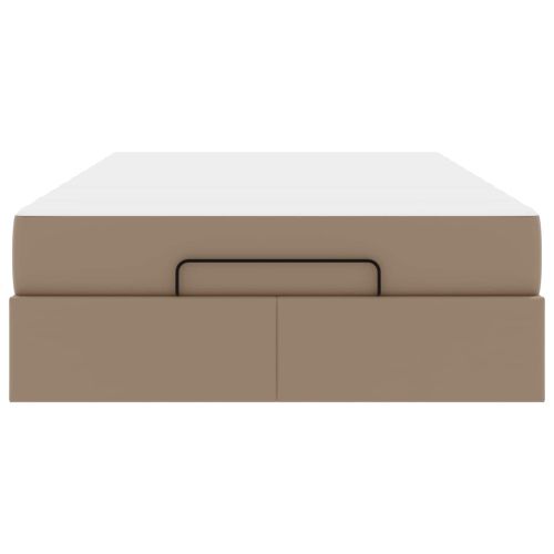 Рамка за легло с матрак с матрак 2 pcs Кафеникаво ПВЦ