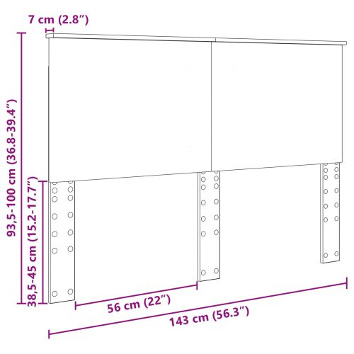 Облегалка за глава с таблото Бяло 140 cm Инженерно дърво