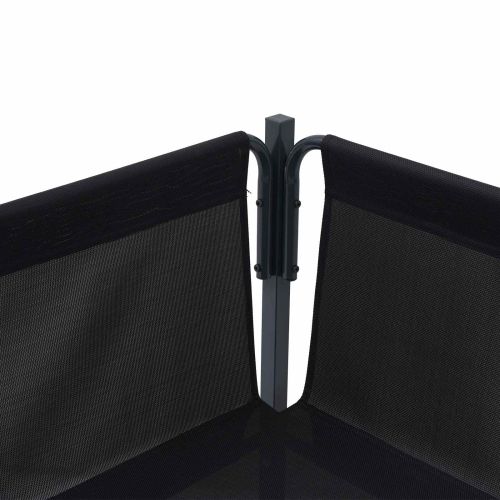 Градински Софа Комплект с възглавница 9 pcs Черно Стомана