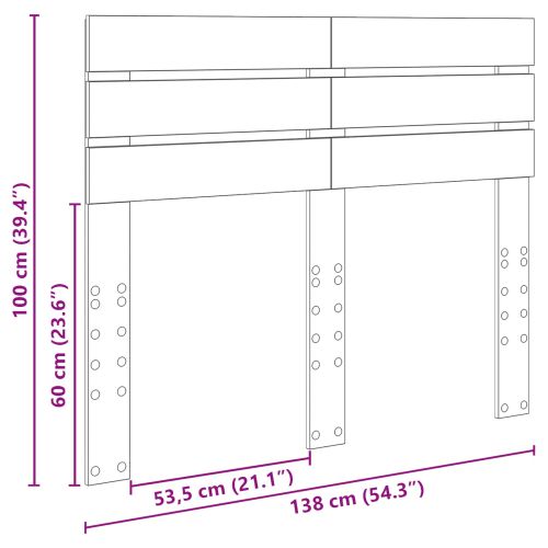 Облегалка за глава с таблото Черния дъб 135 cm Инженерно дърво