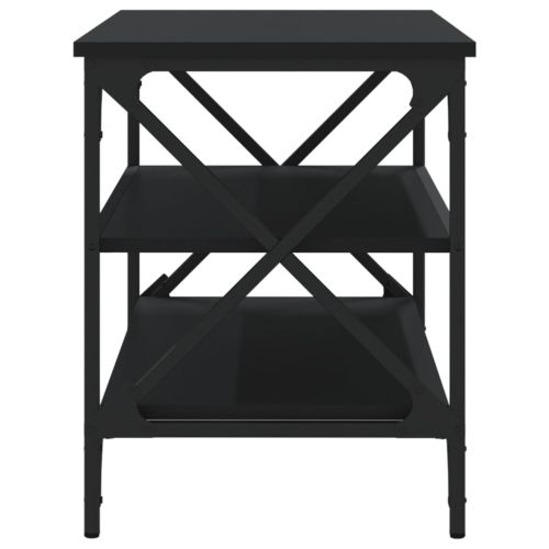 ТВ шкаф, черен, 80x40x50 см, инженерно дърво