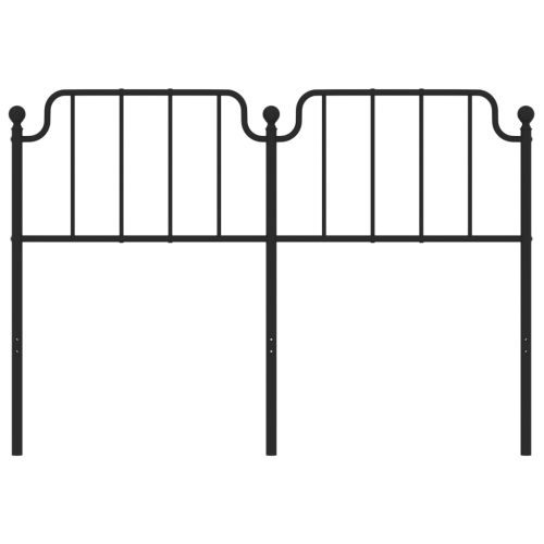 Метална резервна табла за легло, черна, 160 см