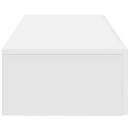 Стенен рафт с чекмеджета, бял, 100x36x19 см, инженерно дърво