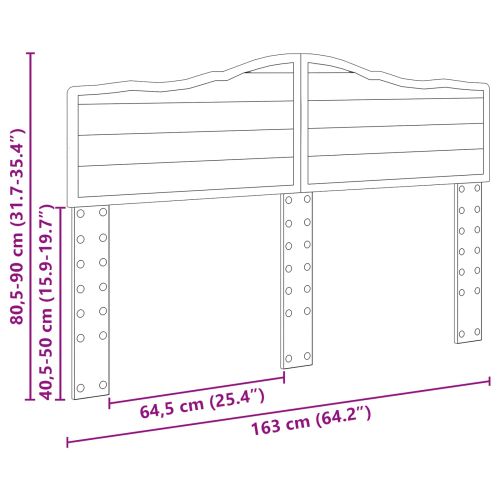 Облегалка за глава с таблото Дъб 160 cm Инженерно дърво