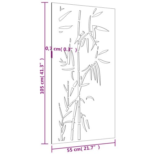 Градинска декорация 105x55 см кортенова стомана дизайн бамбук
