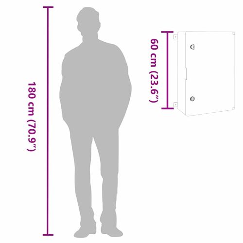 Контролен шкаф Сив 47 x 20 x 60 см ABS пластмаса