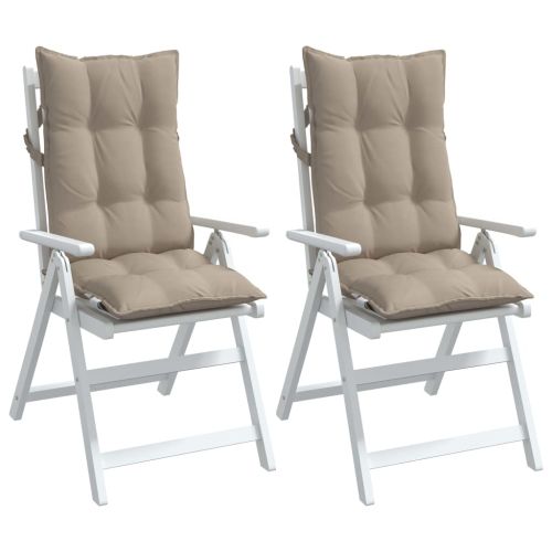 Възглавници за стол с висока облегалка 2 бр таупе Оксфорд плат