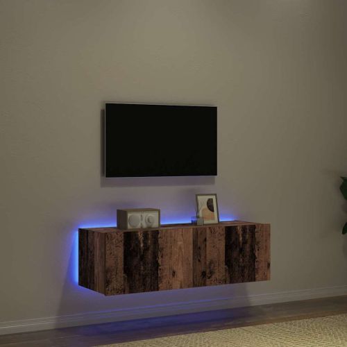 TV стенен шкаф 2 pcs Старо дърво 100 x 35 x 31 cm