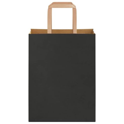 Хартиени торбички 50 бр с дръжки черни 21x11x28 см