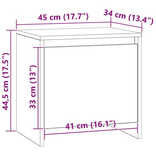 Нощен шкаф Черния дъб 45 x 34 x 44,5 см Инженерно дърво