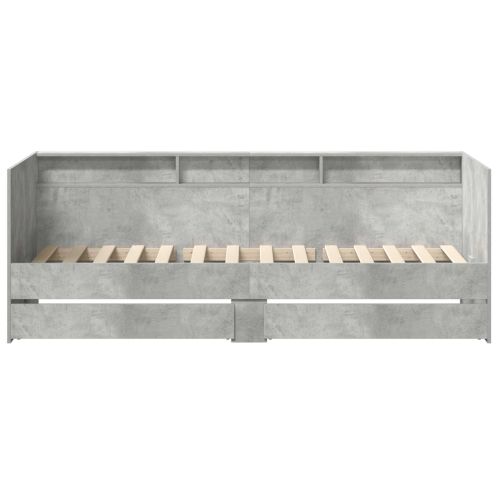 Дневно легло с чекмедже Сив 90 x 200 cm Инженерно дърво