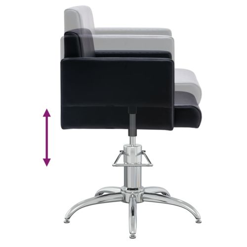 Стол за фризьорски салон, черен, изкуствена кожа