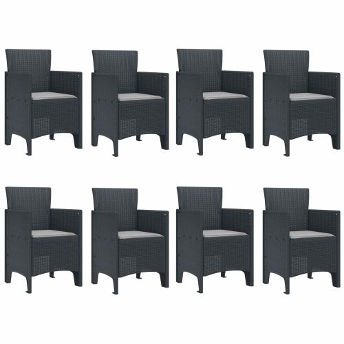 Комплект за хранене в градината 9 pcs Антрацит Полипропилен