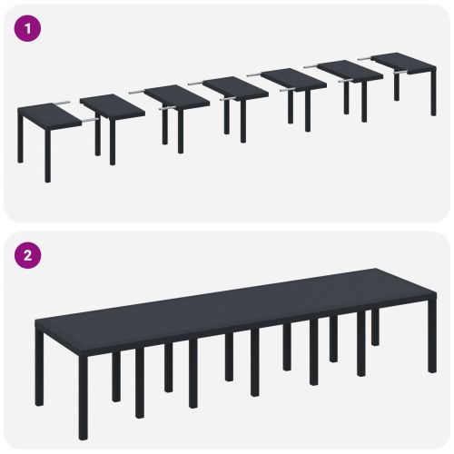 Комплект за хранене в градината 13 pcs Антрацит Ратан Polt