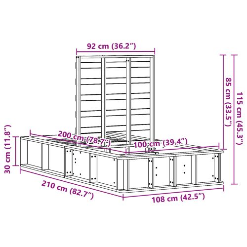 Рамка за легло Бяло 100 x 200 cm Солидно борово дърво