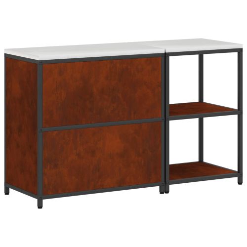 Комплект за кухненско съхранение с рафт с врата 2 pcs Ръждясало