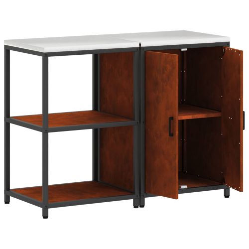 Комплект за кухненско съхранение с рафт с врата 2 pcs Ръждясало