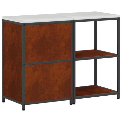 Комплект за кухненско съхранение с рафт с врата 2 pcs Ръждясало