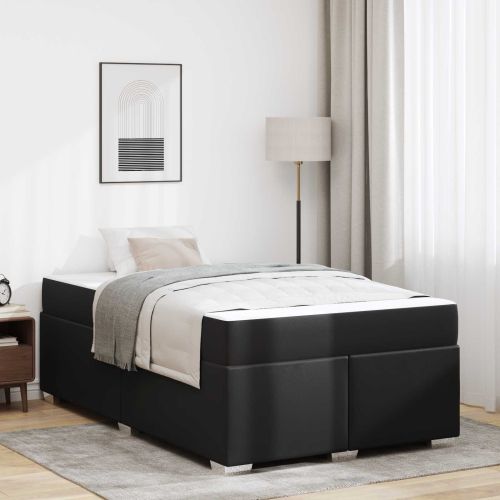 Рамка за легло с матрак Черно 120 x 200 cm текстил