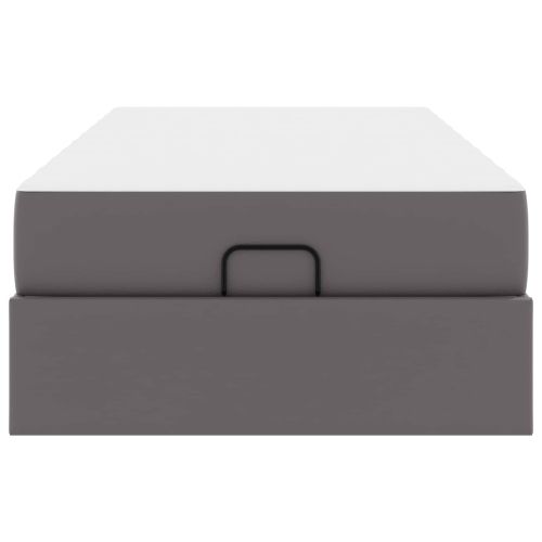 Рамка за легло с матрак с матрак 2 pcs Сив ПВЦ