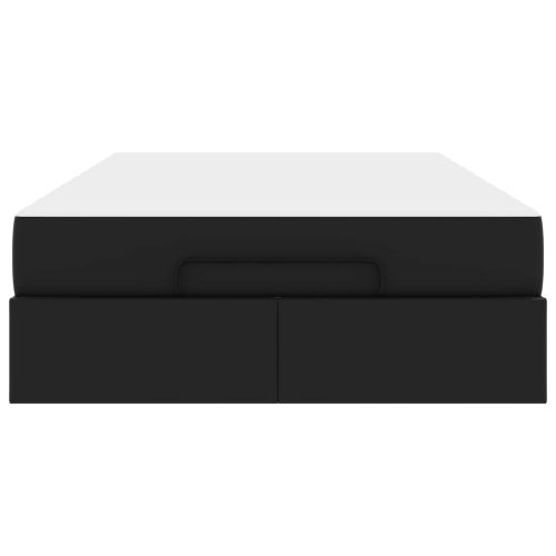Рамка за легло с матрак с матрак 2 pcs Черно ПВЦ