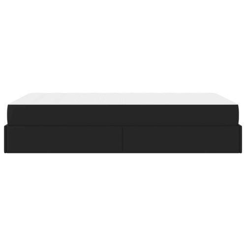 Рамка за легло с матрак с матрак 2 pcs Черно ПВЦ