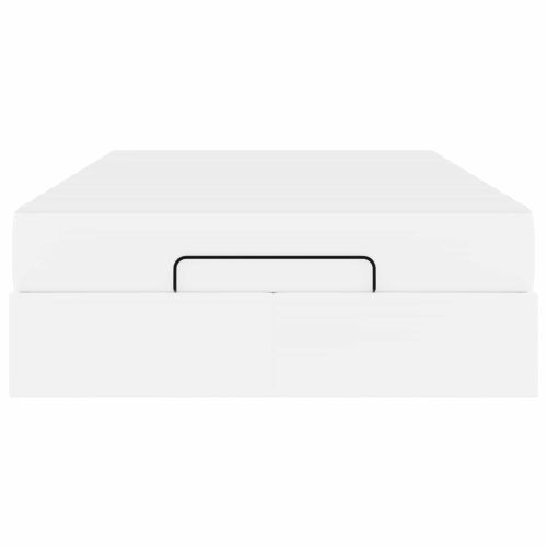 Рамка за легло с матрак с матрак 2 pcs Бяло ПВЦ
