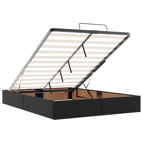 Рамка за легло с матрак с матрак 2 pcs Черно ПВЦ