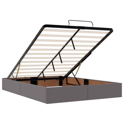 Рамка за легло с матрак с матрак 2 pcs Сив ПВЦ