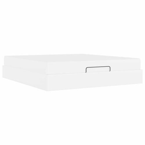 Рамка за легло с матрак с матрак 2 pcs Бяло ПВЦ